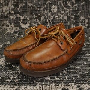 VTG Mephisto Mens 10 Leather Boat Shoes Brown Lace Portugal‎ Casual Deck Comfort